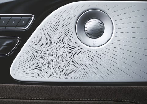Two speakers of the available audio system are shown in a 2024 Lincoln Aviator® SUV | Al Packer Lincoln in West Palm Beach FL