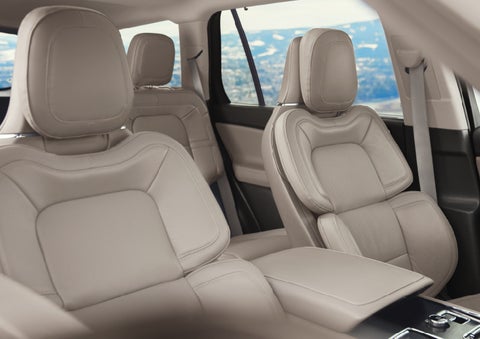 The interior of a 2024 Lincoln Aviator® SUV in the Sandstone interior color | Al Packer Lincoln in West Palm Beach FL