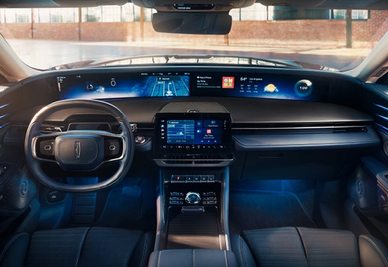A large panoramic display is shown on the dashboard of a 2024 Lincoln Nautilus® SUV | Al Packer Lincoln in West Palm Beach FL