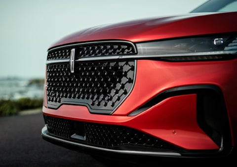 The sleek grille of a 2024 Lincoln Nautilus® SUV with the available Jet Appearance Package makes a bold statement. | Al Packer Lincoln in West Palm Beach FL