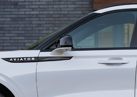 The driver’s door of a white 2025 Lincoln Aviator® SUV is showcased. | Al Packer Lincoln in West Palm Beach FL