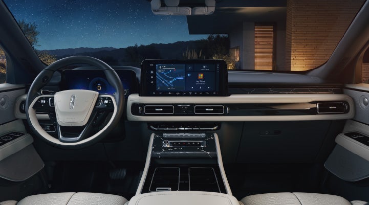 Inside of a Lincoln Aviator Black Label